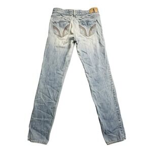 Hollister Jeans Womens 3R W26 L33 Light Wash Denim Straight Leg Distressed